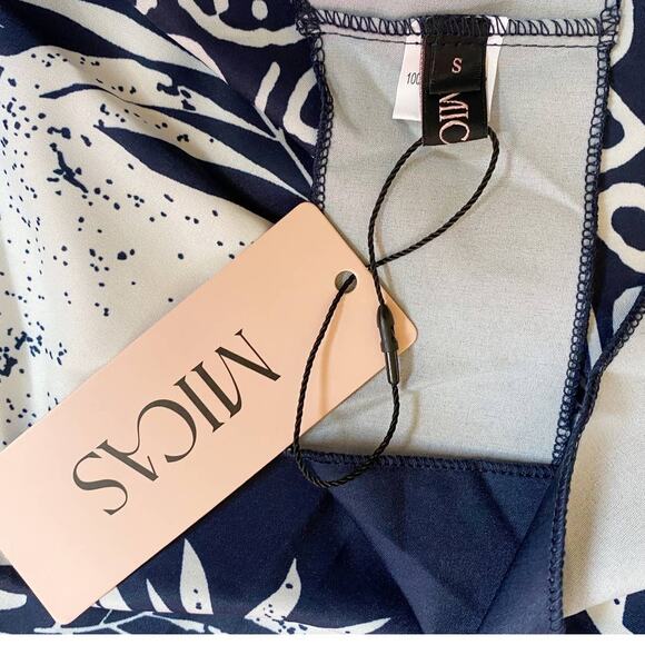 Paisley Blue & White Handkerchief Wrap Midi Skirt S NWT - Picture 6 of 12